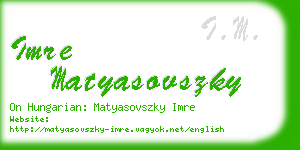 imre matyasovszky business card